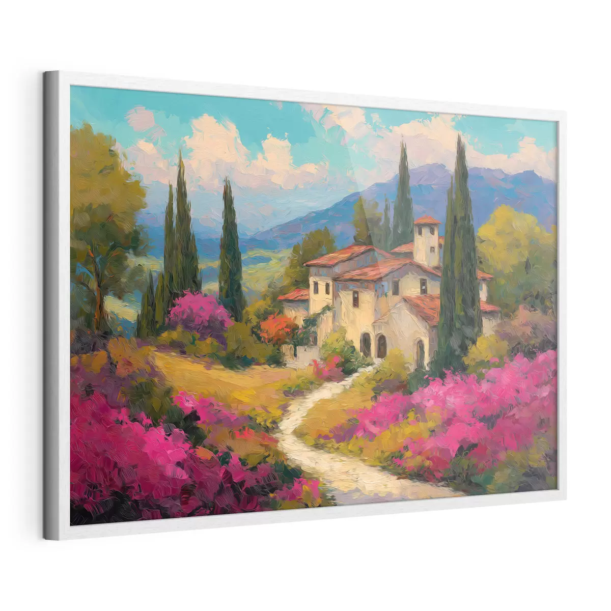Poster Un petit sentier bordé de fleurs f49526