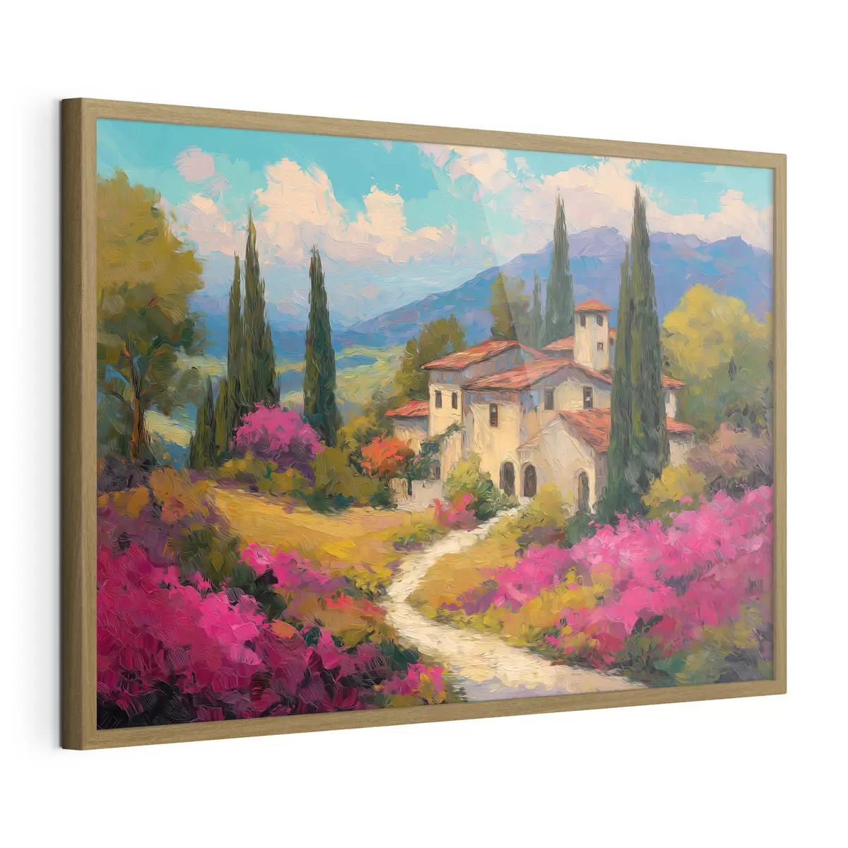 Poster Un petit sentier bordé de fleurs f49526