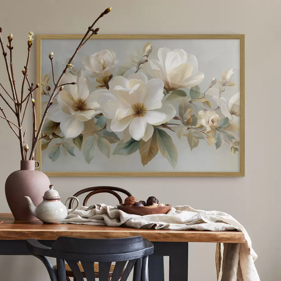 Papier peint Une branche avec des fleurs f49532