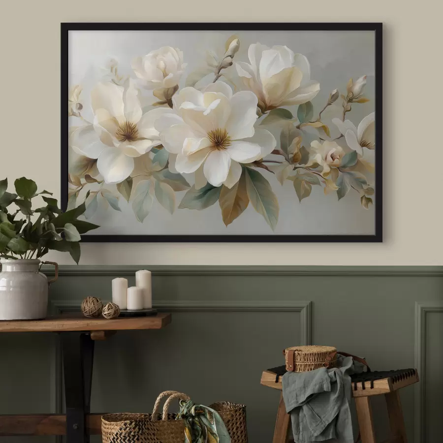 Papier peint Une branche avec des fleurs f49532
