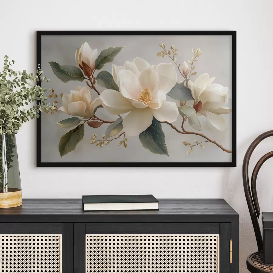 Papier peint Une branche avec des fleurs f49538