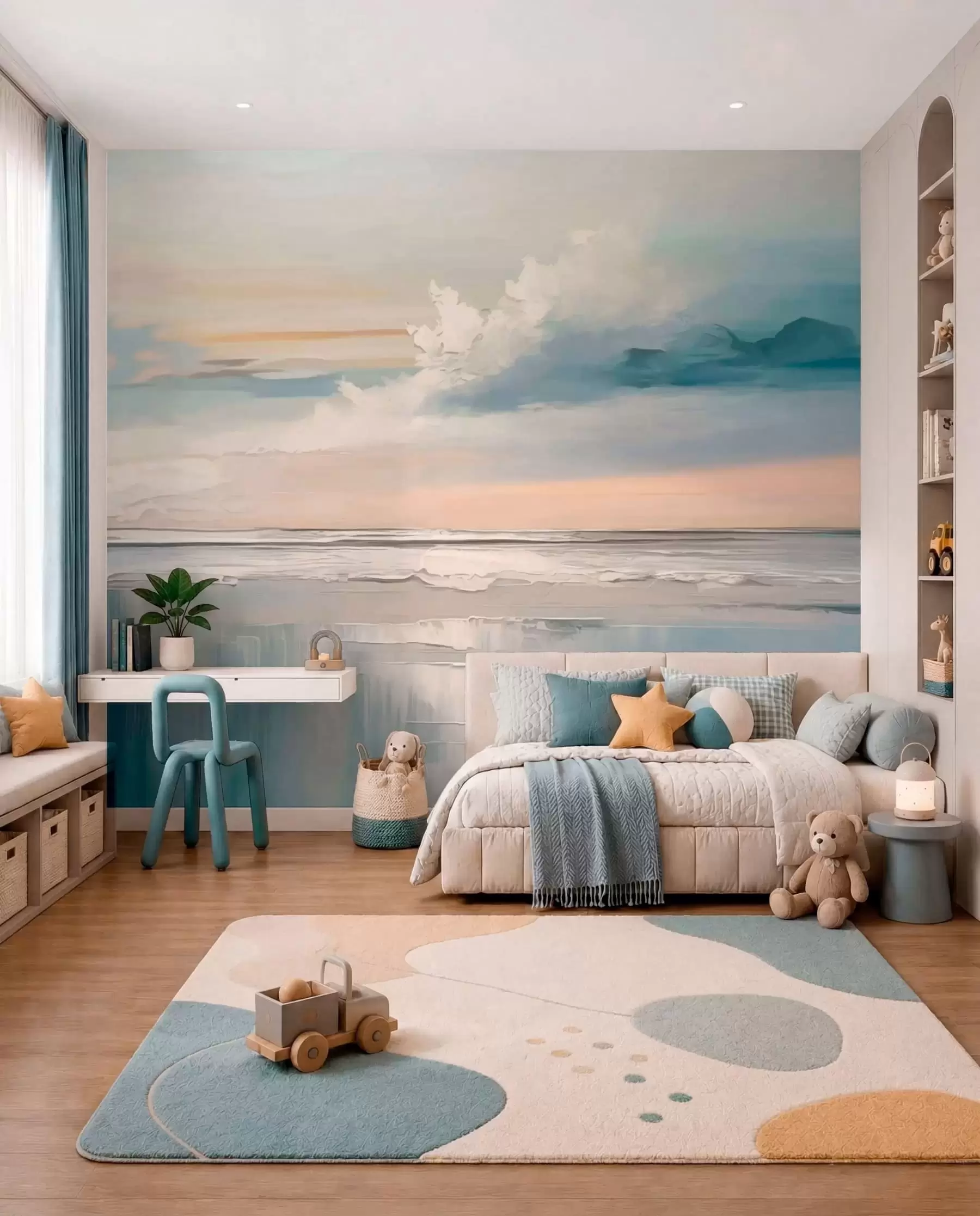 Papier peint Ciel pêche sur la mer w05687