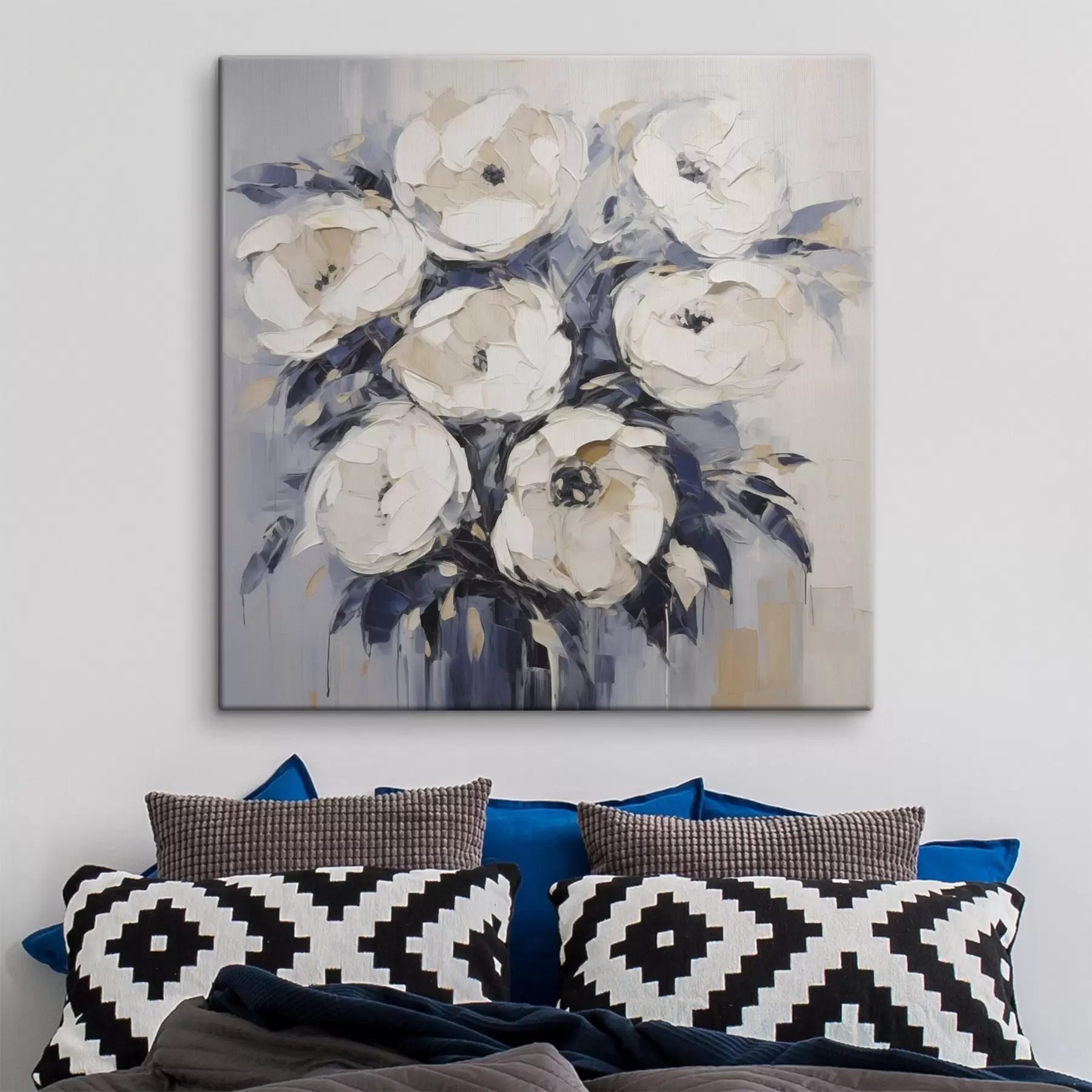 Tableau Imitation de peinture représentant des roses stylisées s49504