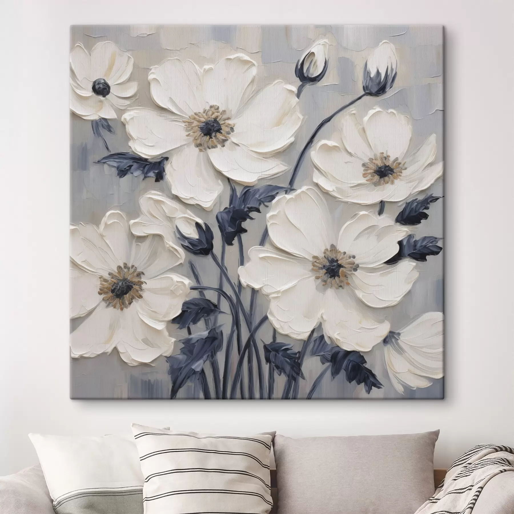 Tableau Peinture imitation fleurs s49505