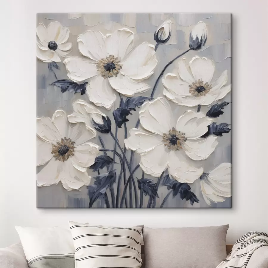Tableau Peinture imitation fleurs s49505