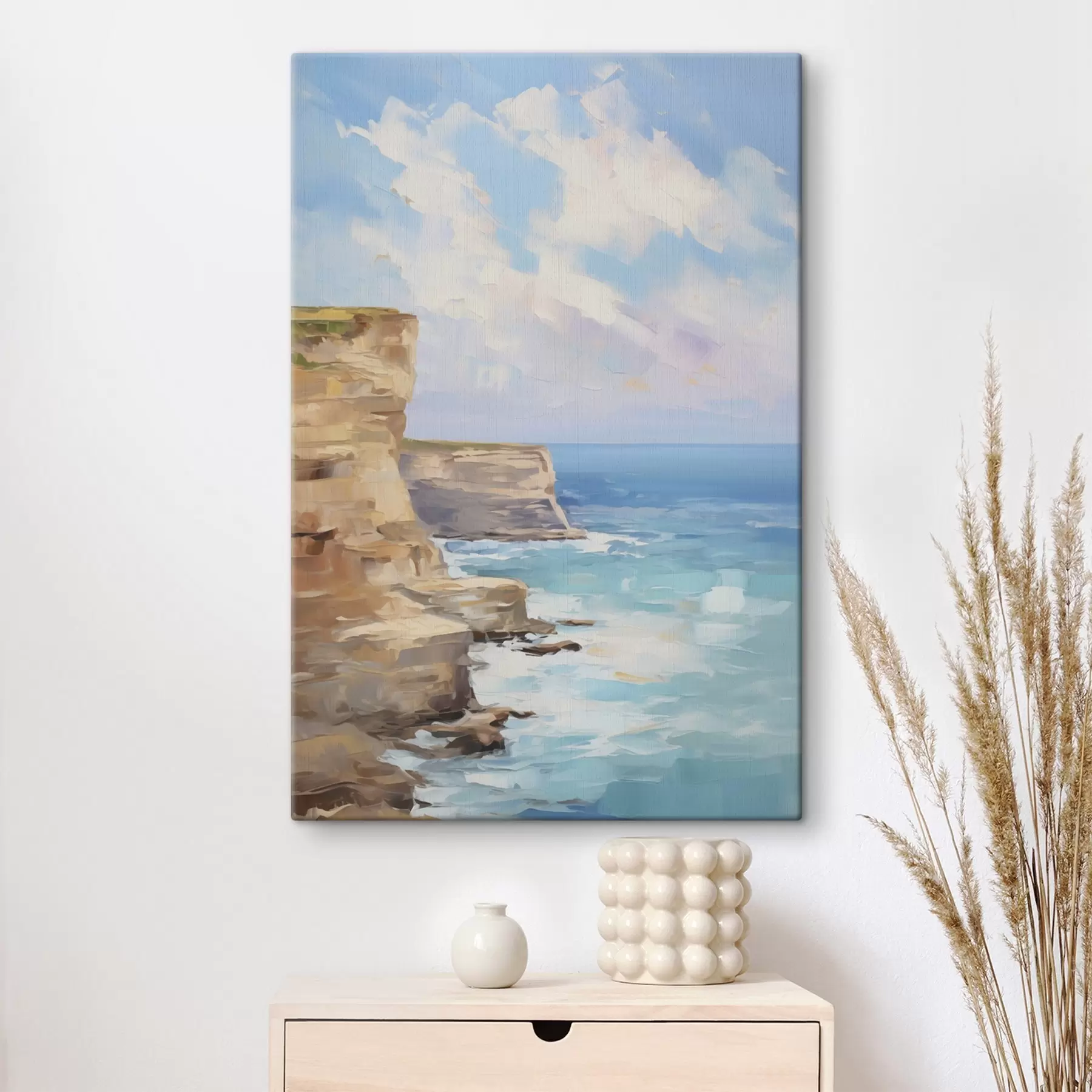 Tableau Rochers au bord de la mer : imitation d'une peinture s49512