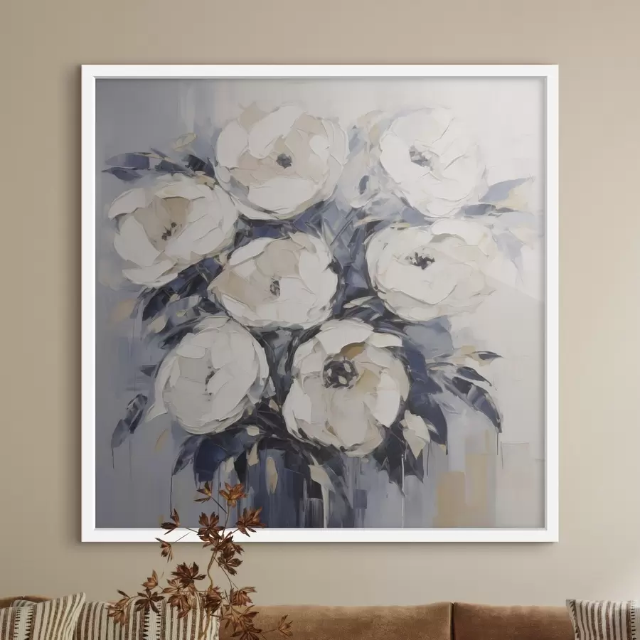 Papier peint Imitation de peinture représentant des roses stylisées f49504