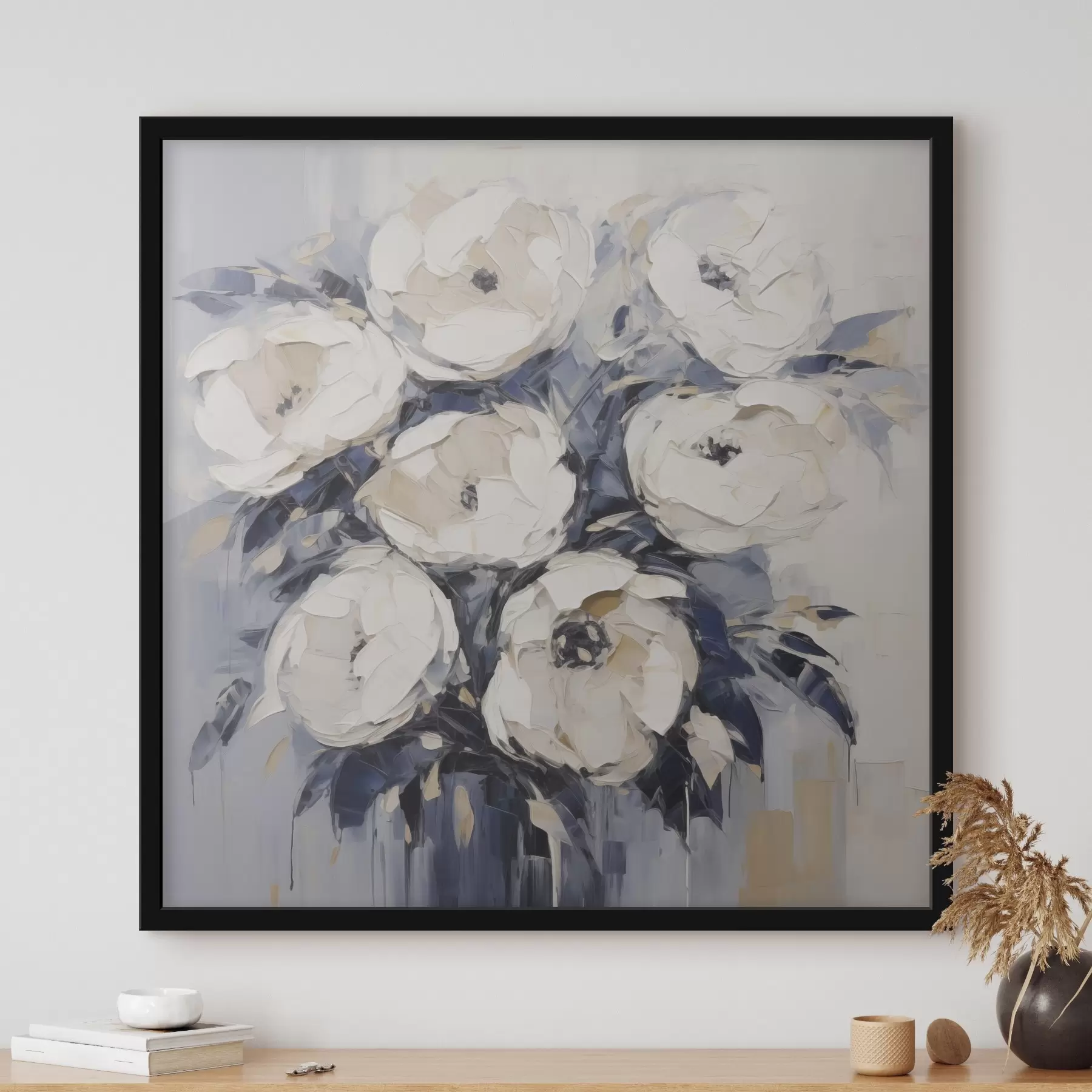 Papier peint Imitation de peinture représentant des roses stylisées f49504
