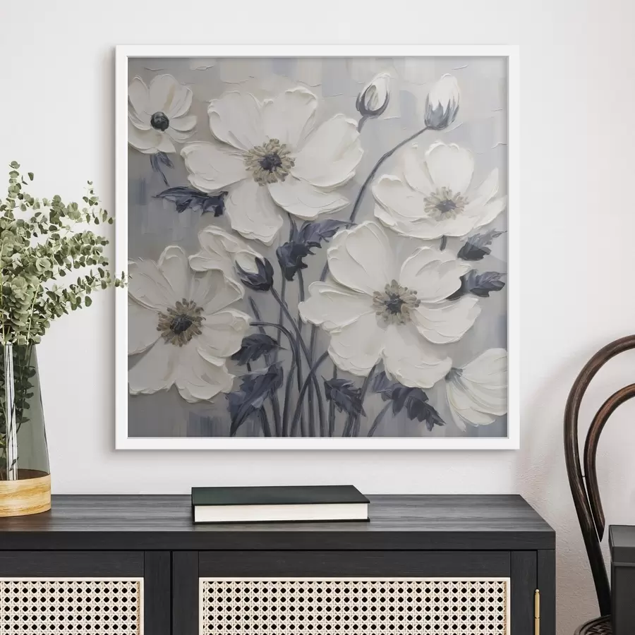 Papier peint Peinture imitation fleurs f49505