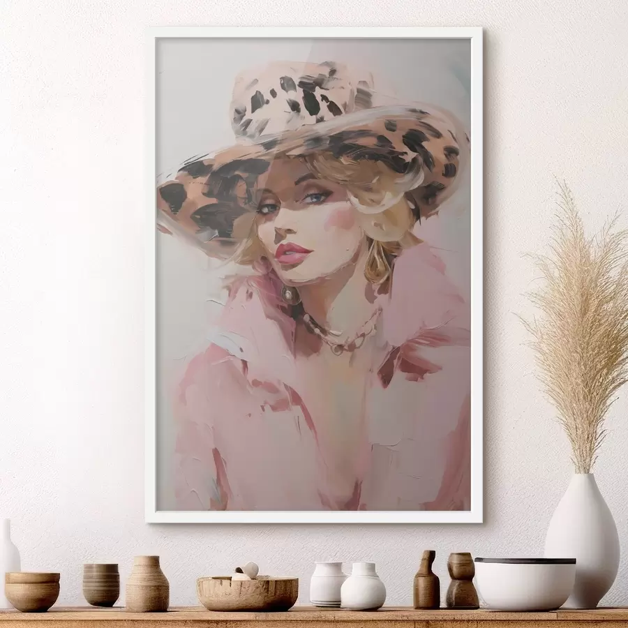 Papier peint Femme au chapeau : reproduction d'un tableau f49508