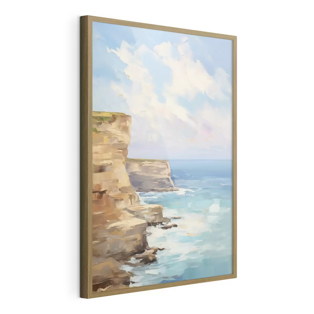 Poster Rochers au bord de la mer : imitation d'une peinture f49512