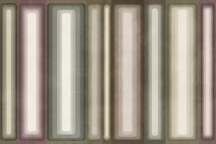 Papier peint Rectangles abstraits texturés, à angles arrondis et disposés verticalement, dans des tons discrets de marron, de beige et de rose pâle w09905