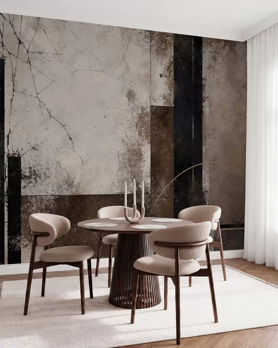 Papier peint Composition abstraite avec des lignes sombres et des textures w05541