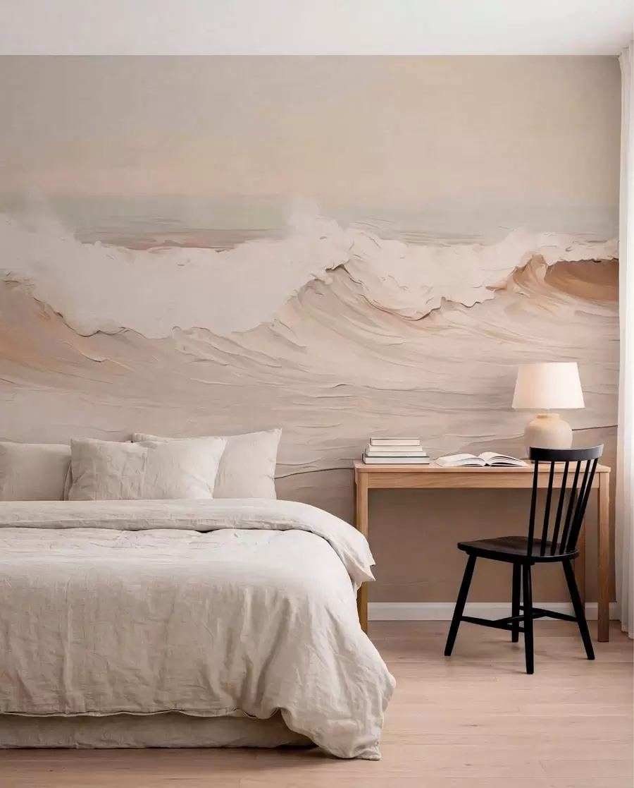 Papier peint Vagues sur une rive pêche w05697