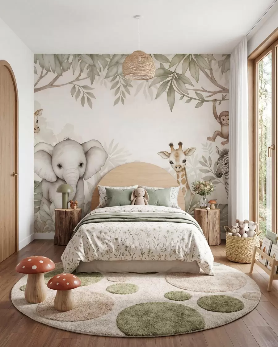 Papier peint Safari sous les branches w09885