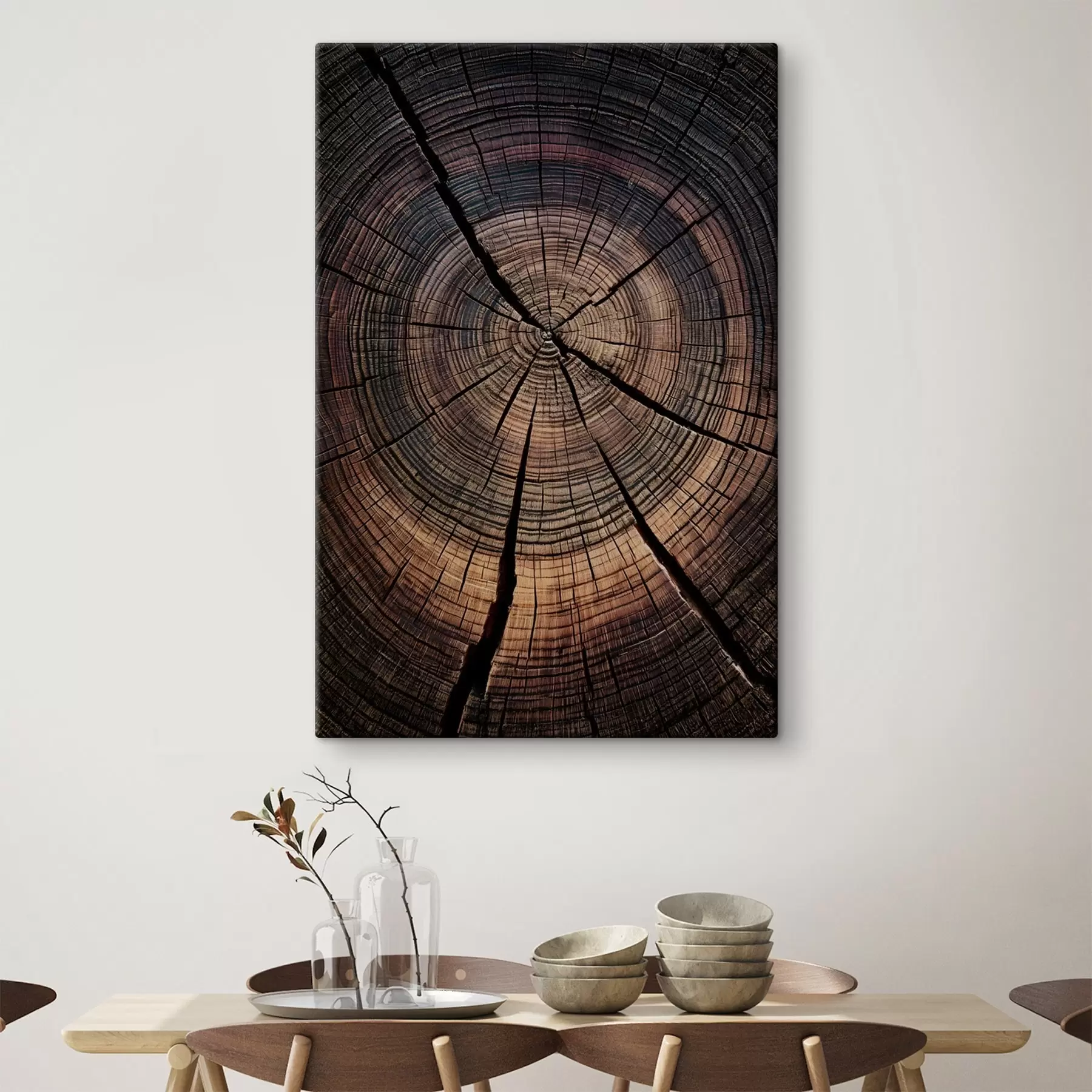 Tableau une vue en coupe du bois rouge s49560