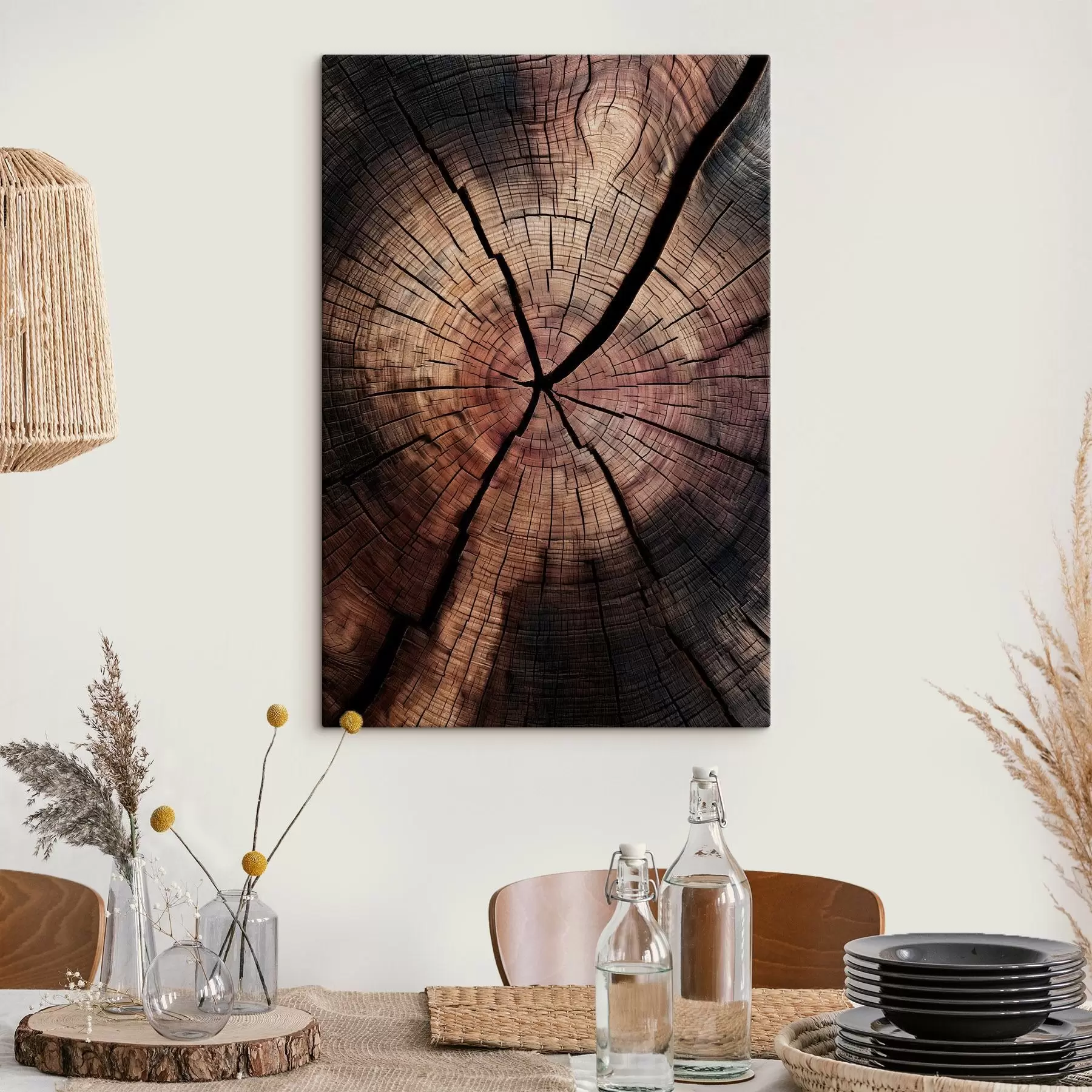 Tableau une vue en coupe du bois rouge s49561