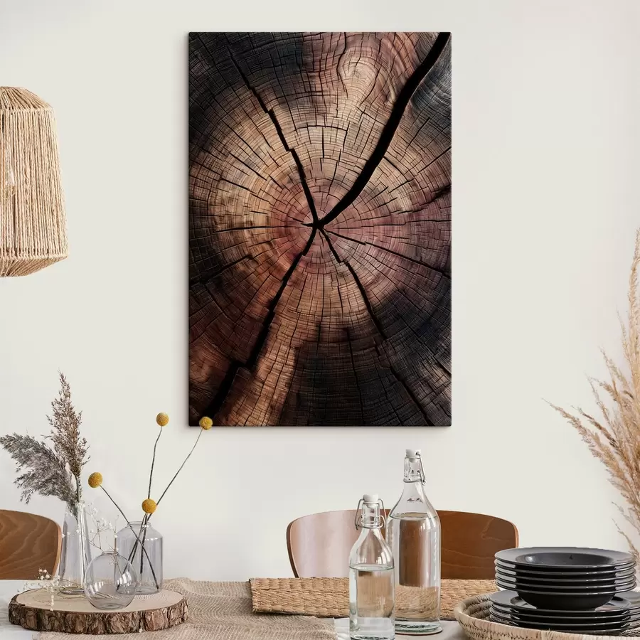 Tableau une vue en coupe du bois rouge s49561