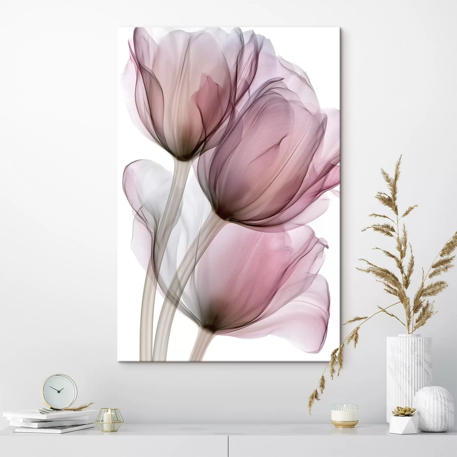 Tableau élégantes tulipes semi-transparentes s49564