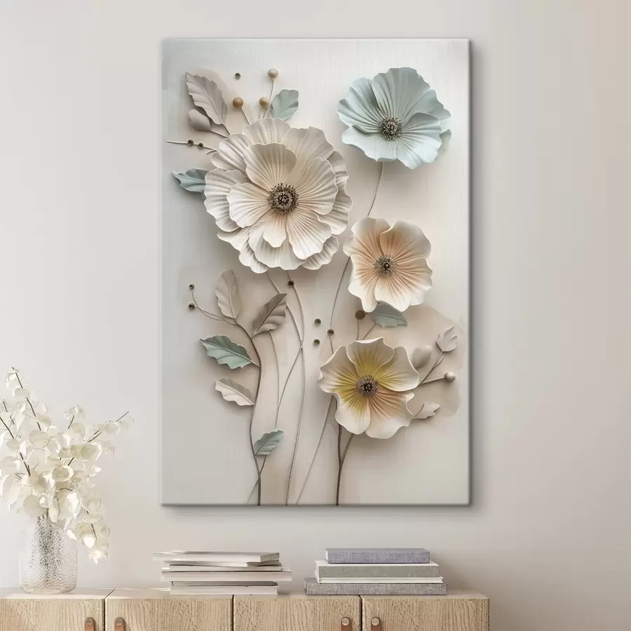 Tableau une composition florale à effet tridimensionnel s49568