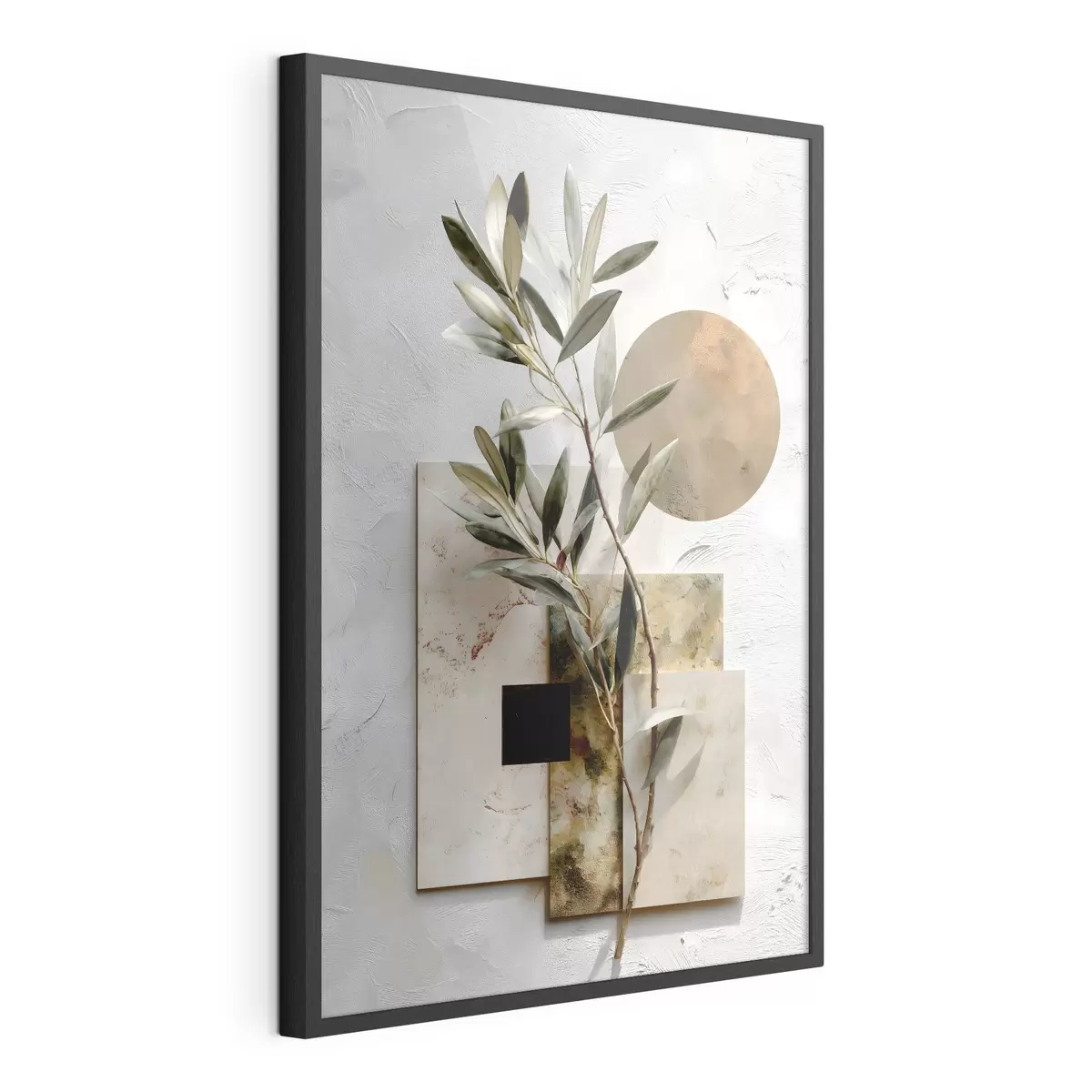 Poster Rameau d’olivier et rond ocre f49554