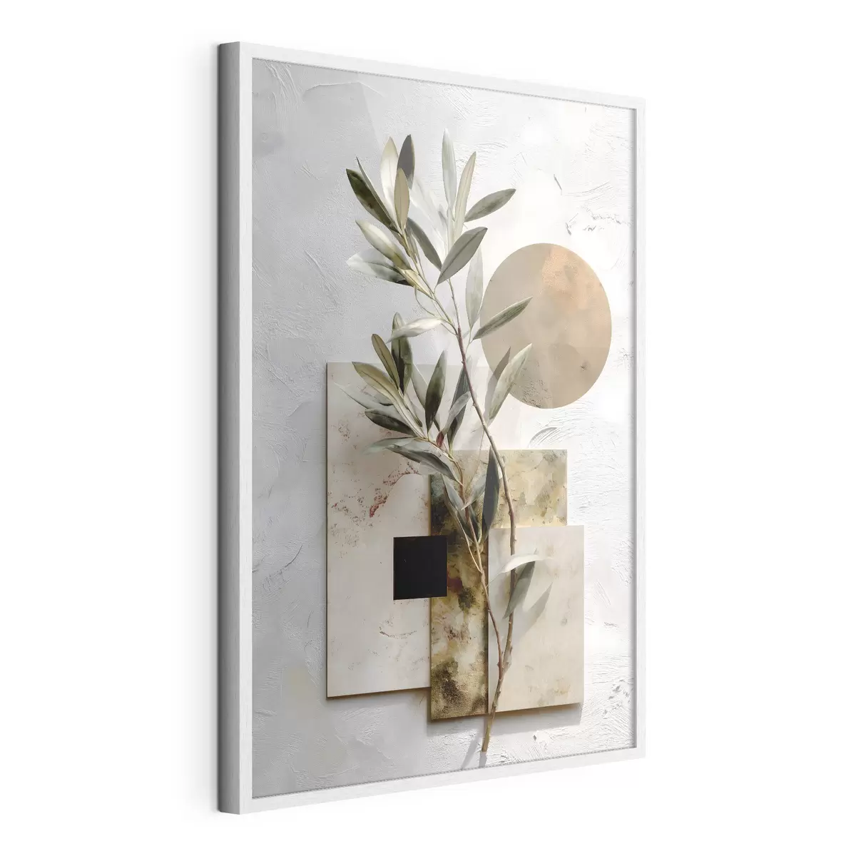 Poster Rameau d’olivier et rond ocre f49554