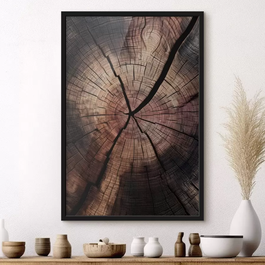 Papier peint une vue en coupe du bois rouge f49561