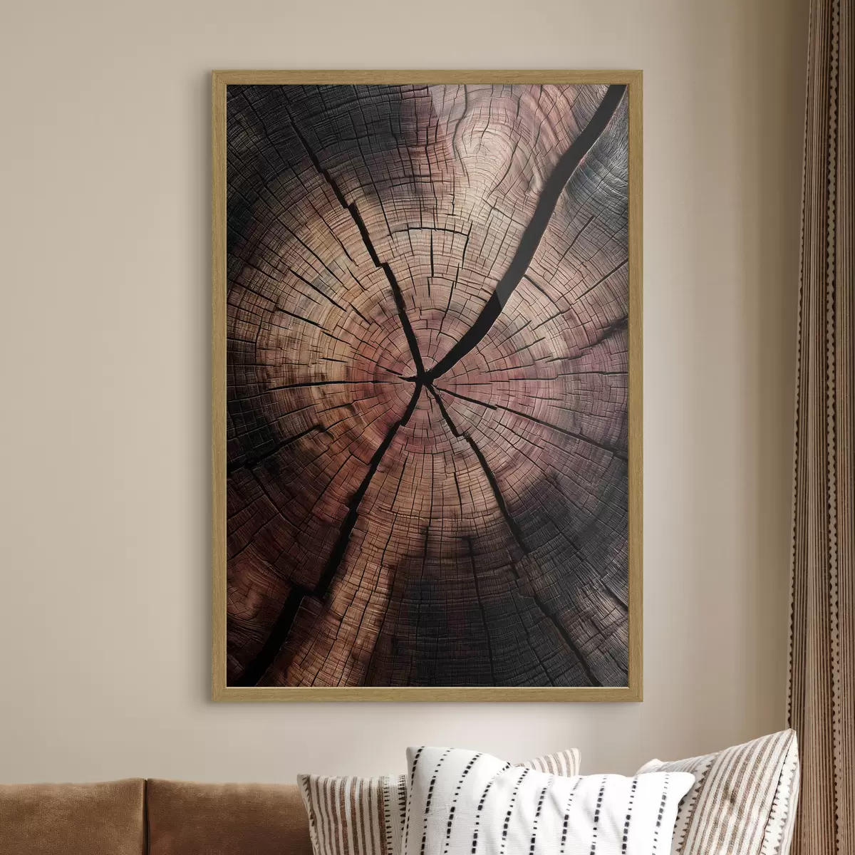 Poster une vue en coupe du bois rouge f49561
