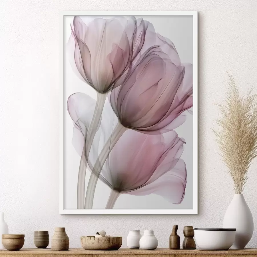 Papier peint élégantes tulipes semi-transparentes f49564