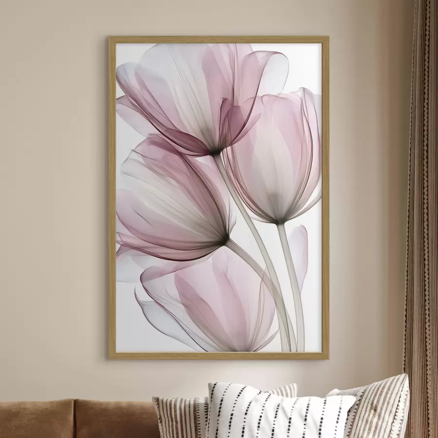 Papier peint élégantes tulipes semi-transparentes f49565
