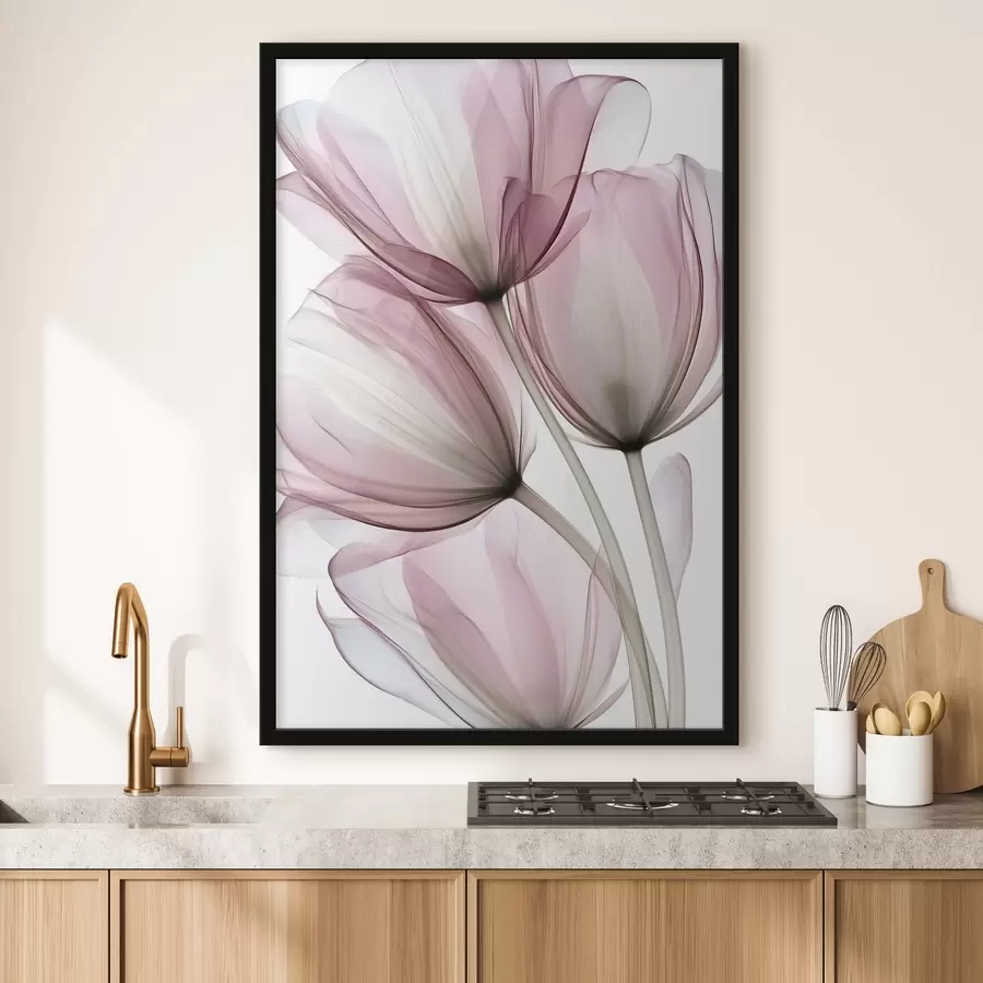 Papier peint élégantes tulipes semi-transparentes f49565