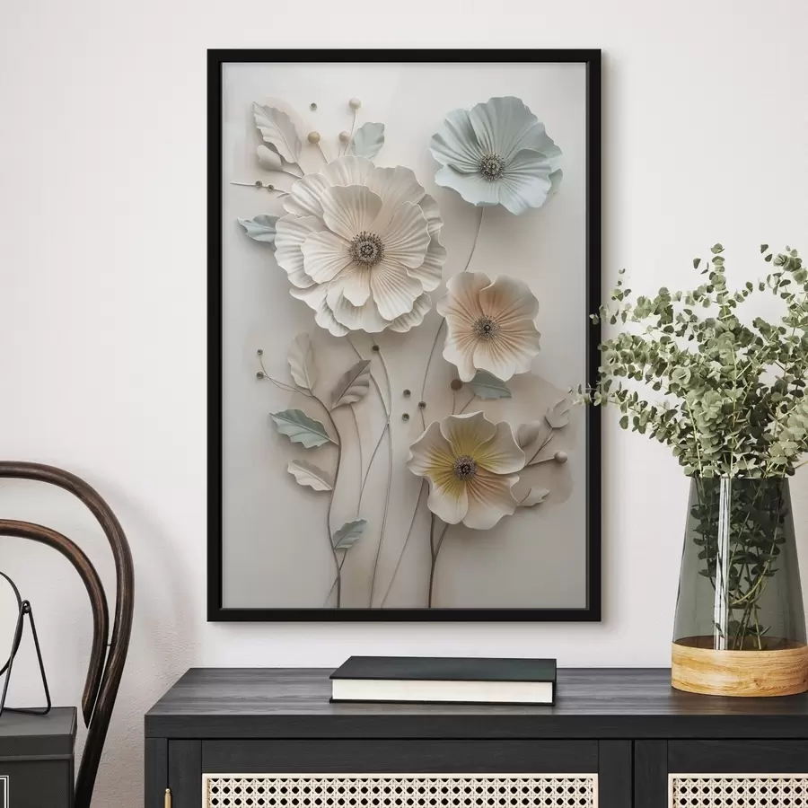 Papier peint une composition florale à effet tridimensionnel f49568