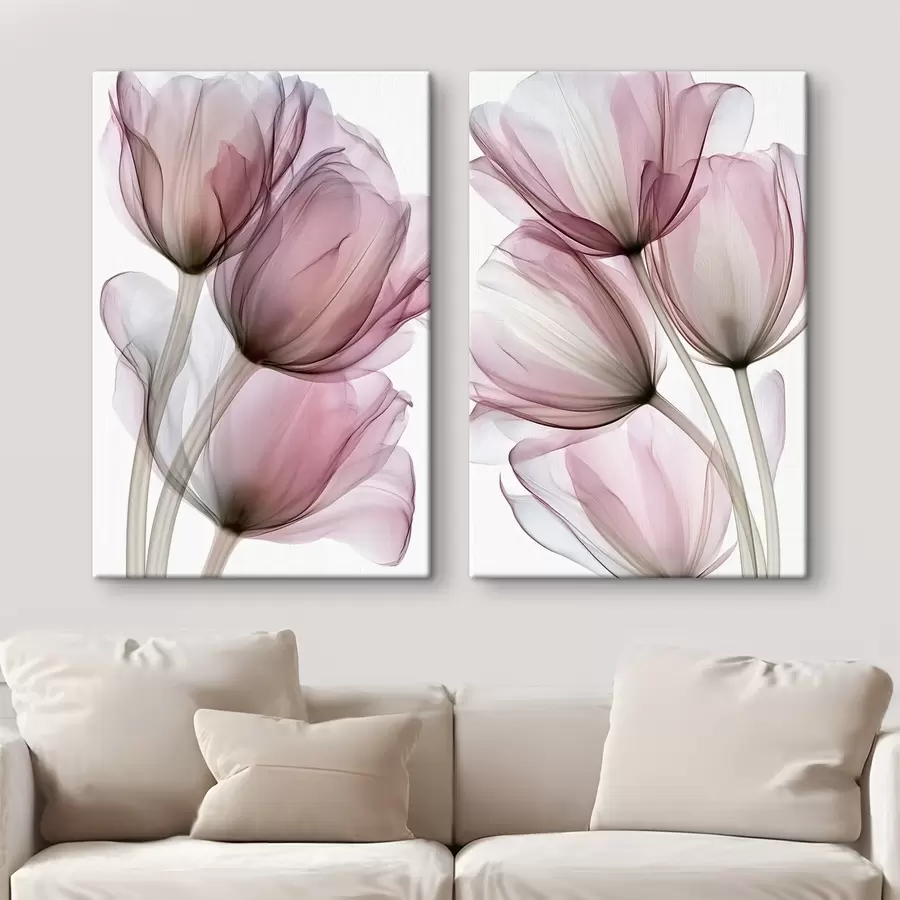 Papier peint élégantes tulipes semi-transparentes m30623