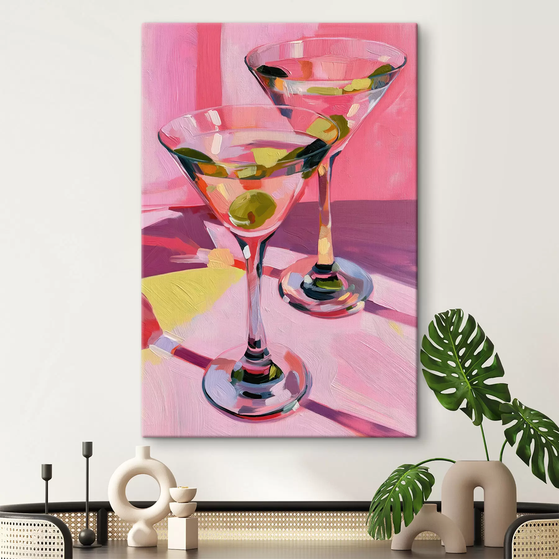 Tableau Verres garnis d'olives s49609