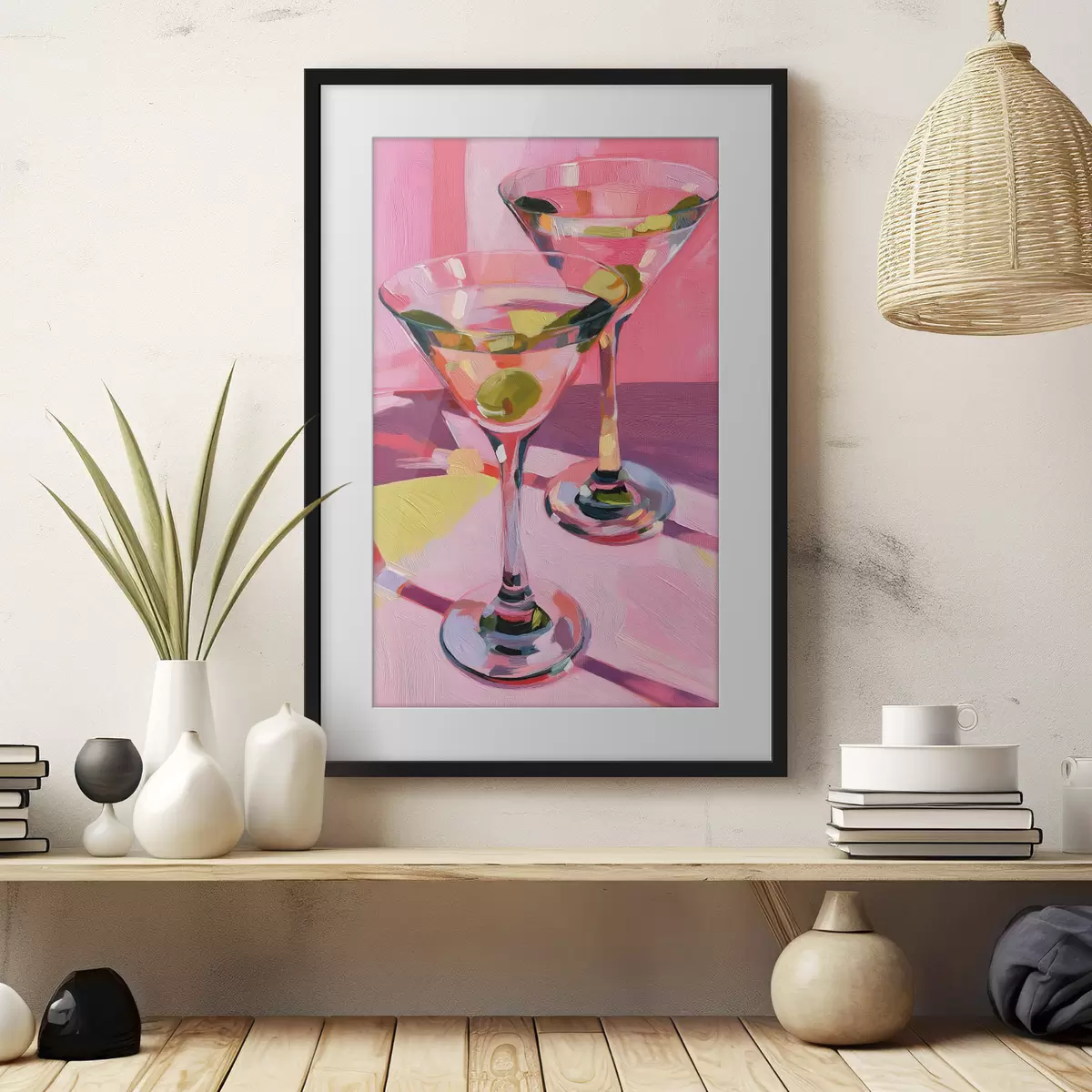 Poster Verres garnis d'olives f49609