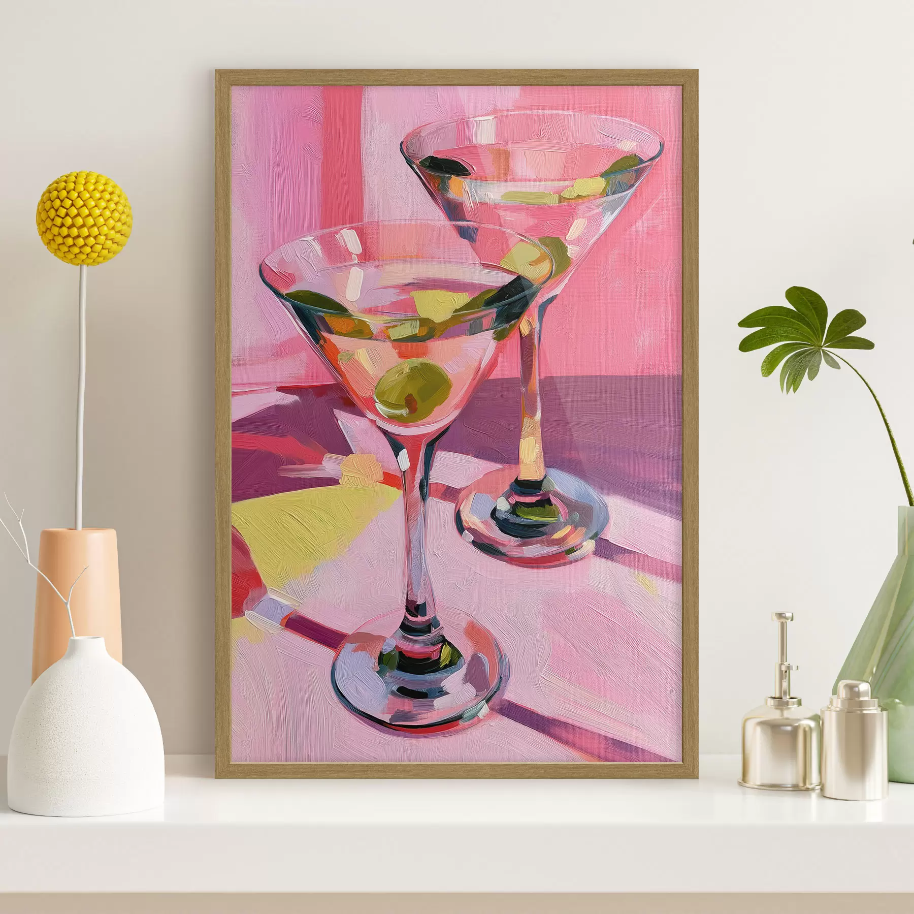 Papier peint Verres garnis d'olives f49609