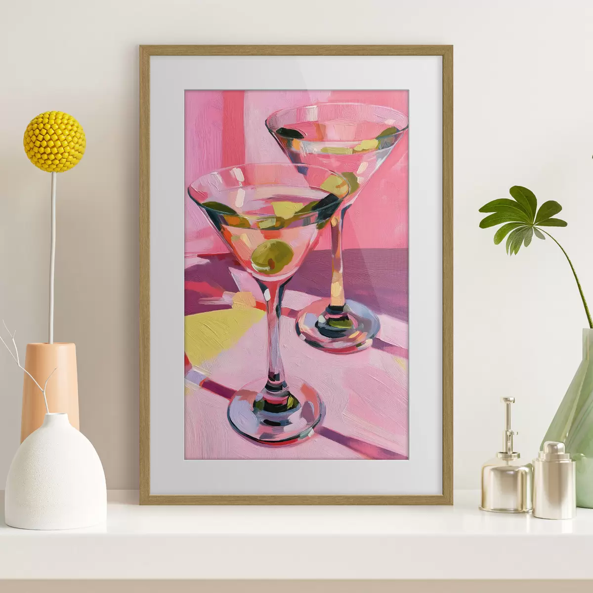 Poster Verres garnis d'olives f49609