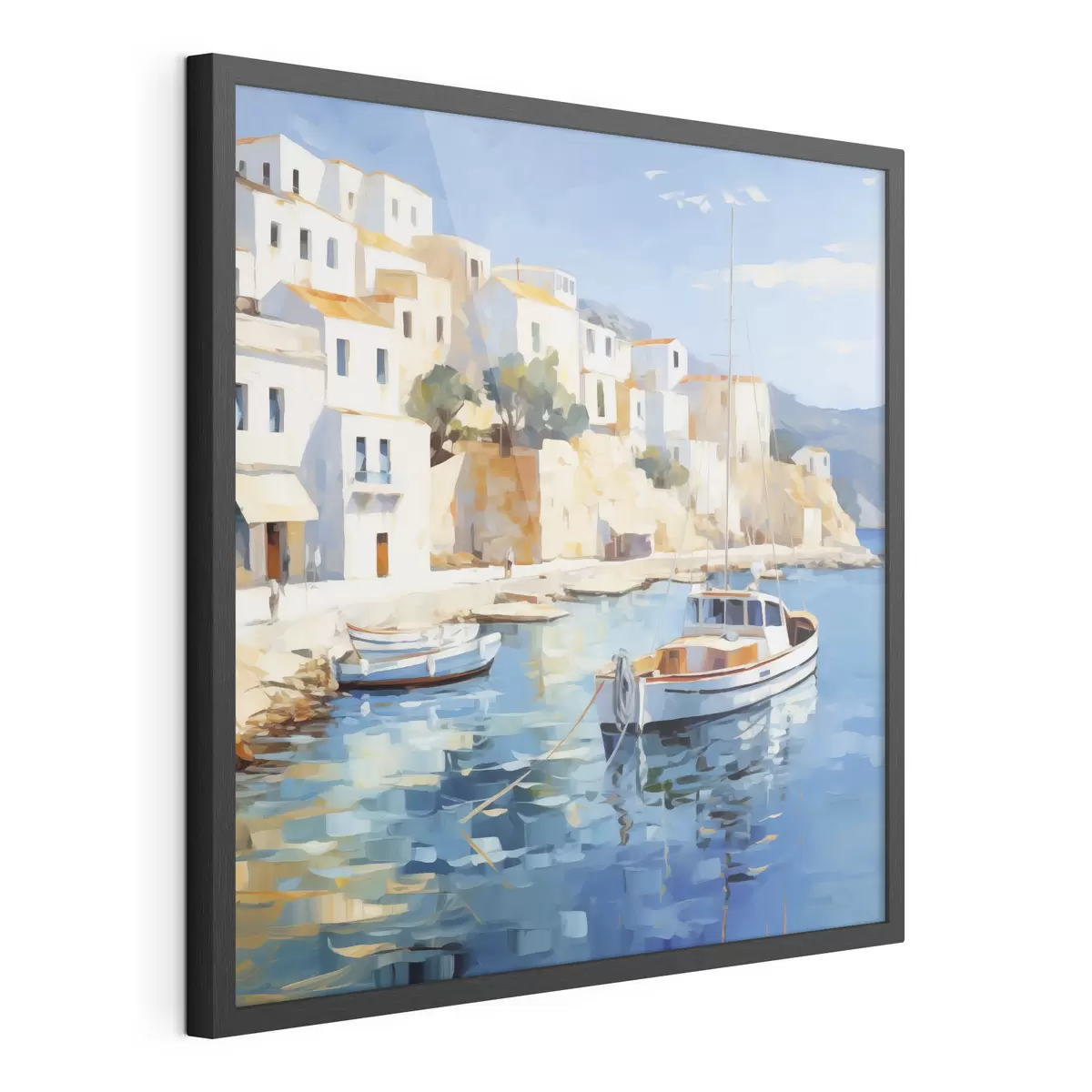 Poster Peinture représentant une ville côtière f49591