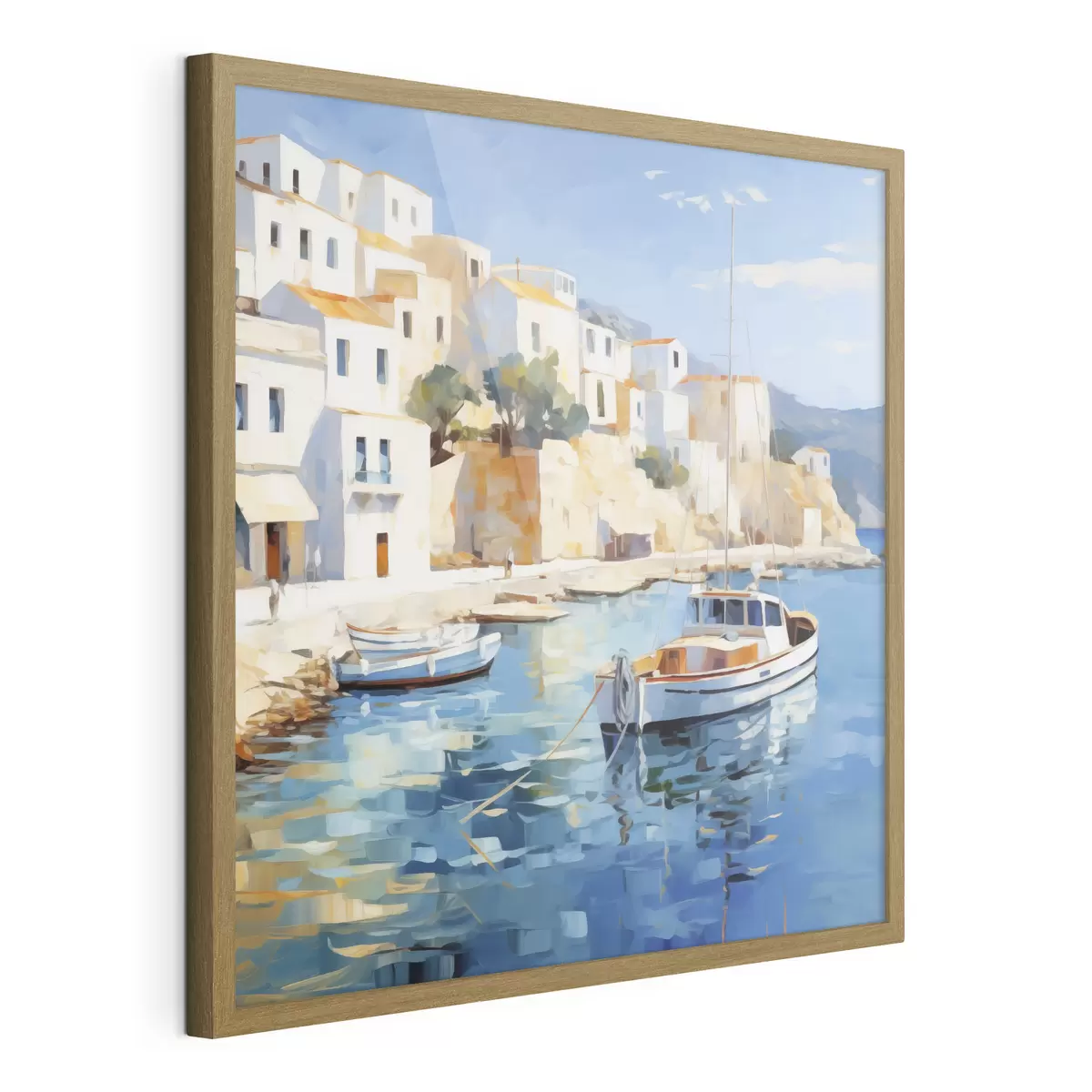 Poster Peinture représentant une ville côtière f49591