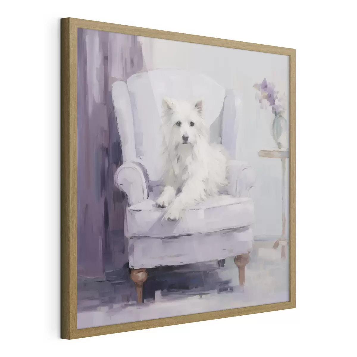 Poster Un chien sur une chaise, reproduction d'un tableau f49596