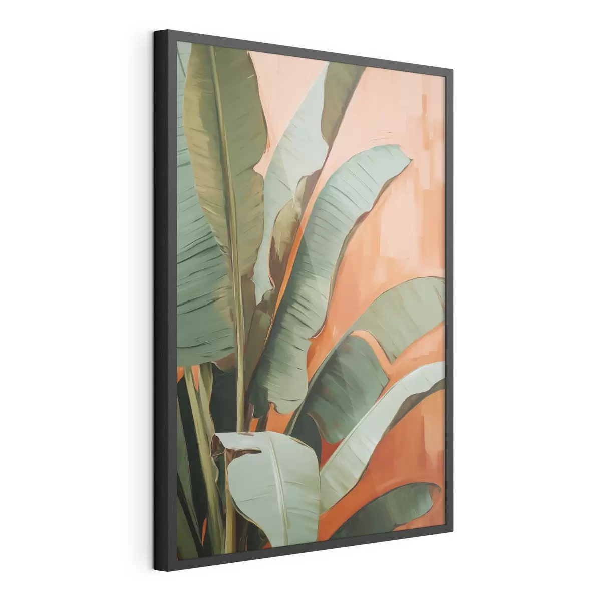 Poster Peinture représentant de grandes feuilles tropicales f49599