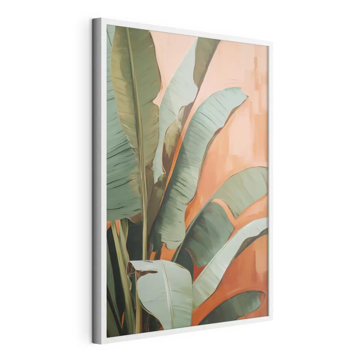 Poster Peinture représentant de grandes feuilles tropicales f49599