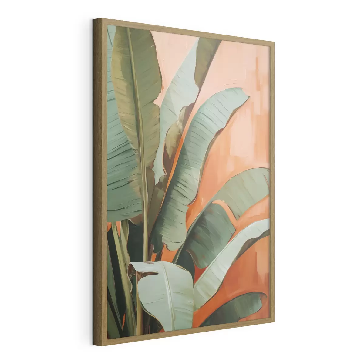 Poster Peinture représentant de grandes feuilles tropicales f49599