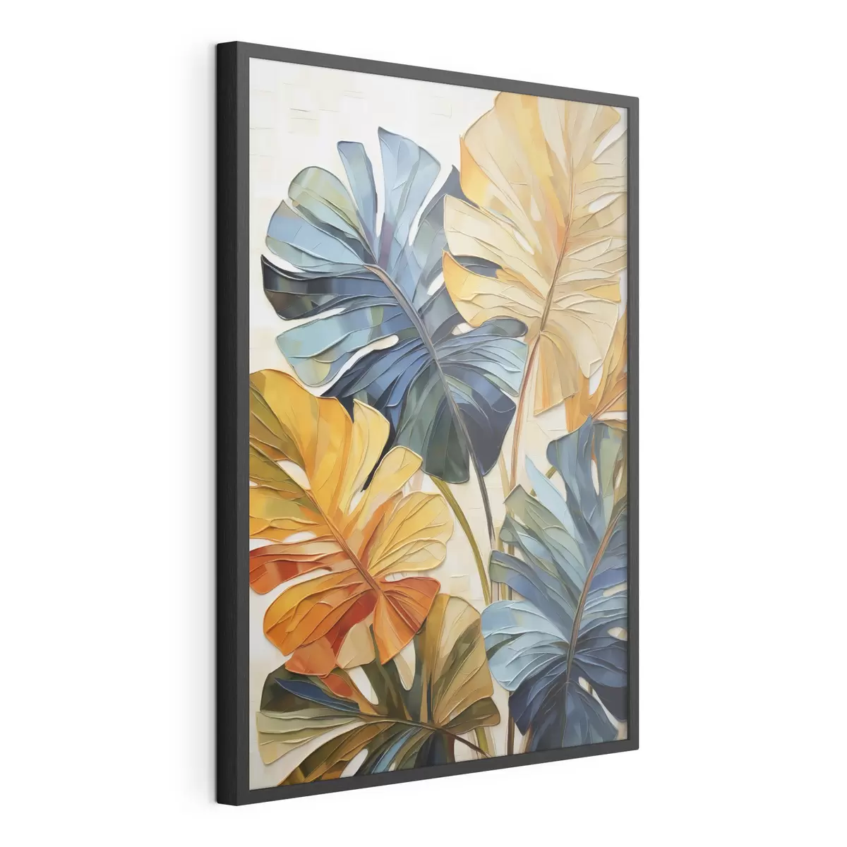 Poster Peinture représentant des feuilles tropicales colorées f49600