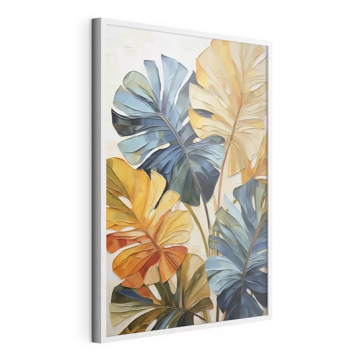 Poster Peinture représentant des feuilles tropicales colorées f49600
