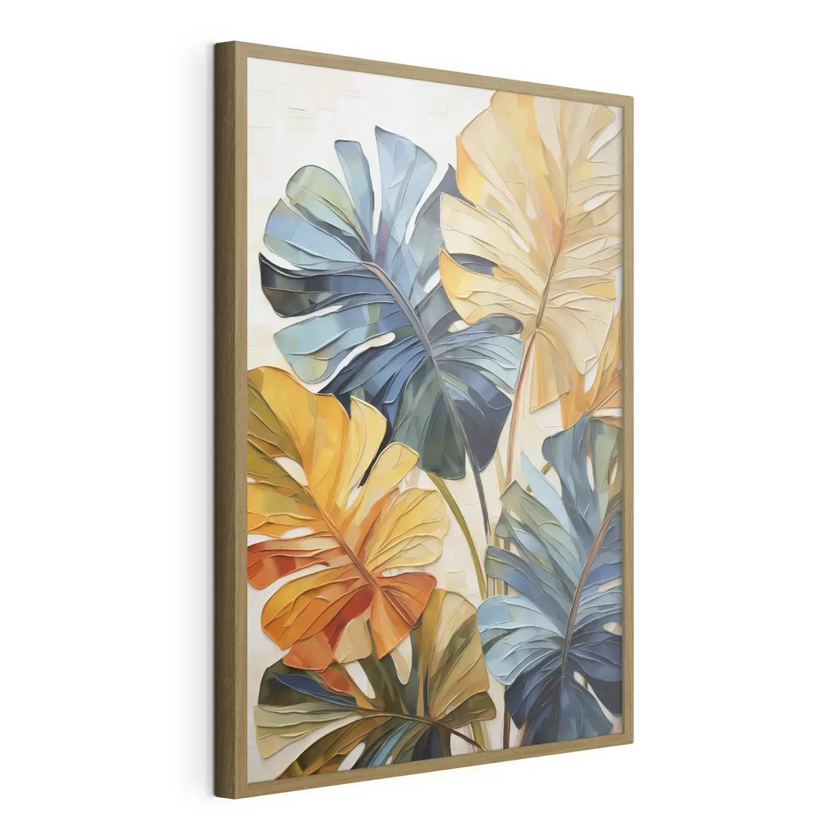 Poster Peinture représentant des feuilles tropicales colorées f49600