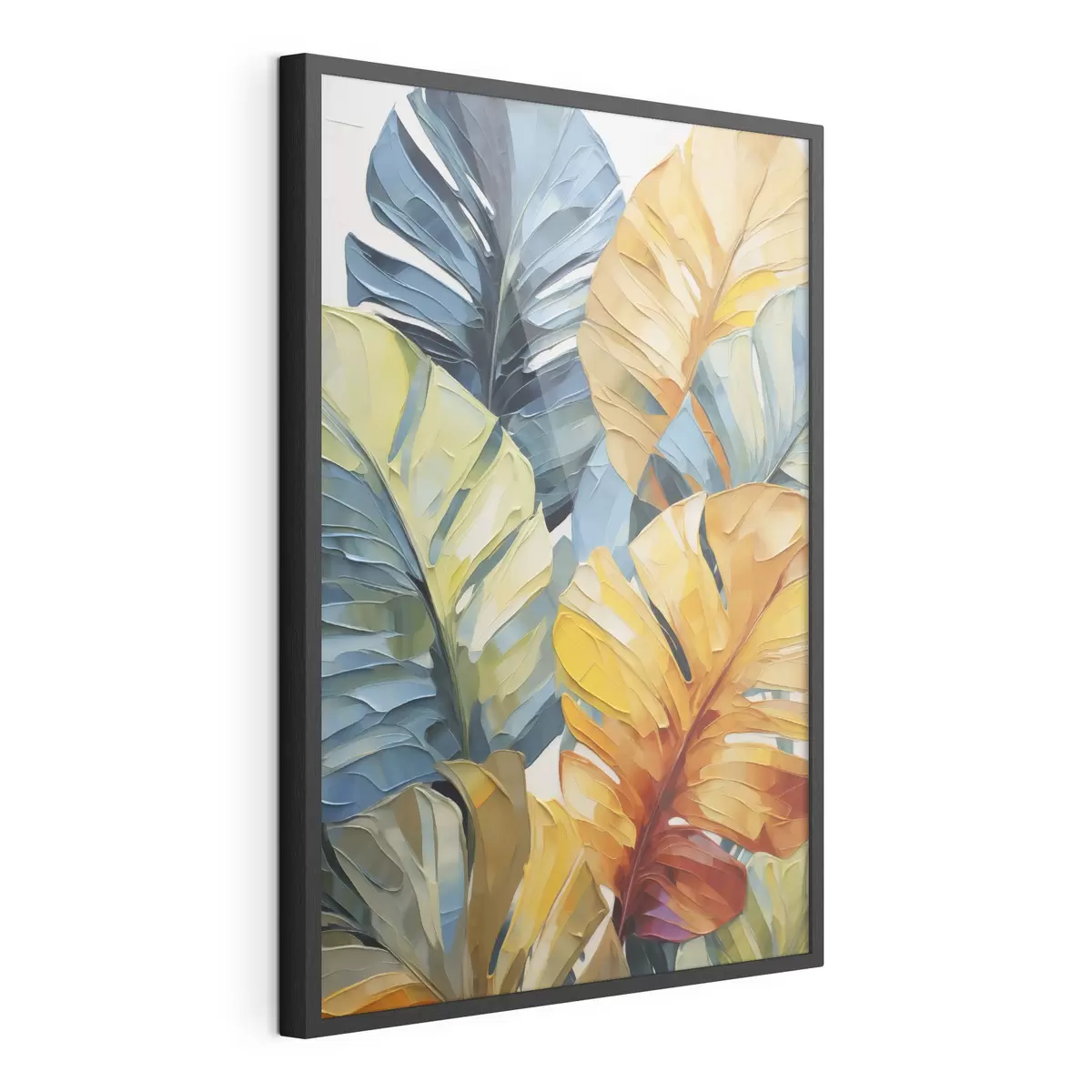 Poster Peinture représentant des feuilles tropicales colorées f49601