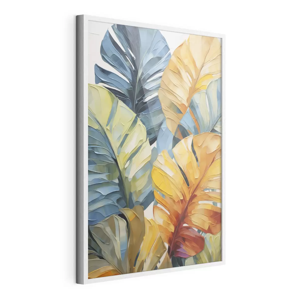 Poster Peinture représentant des feuilles tropicales colorées f49601