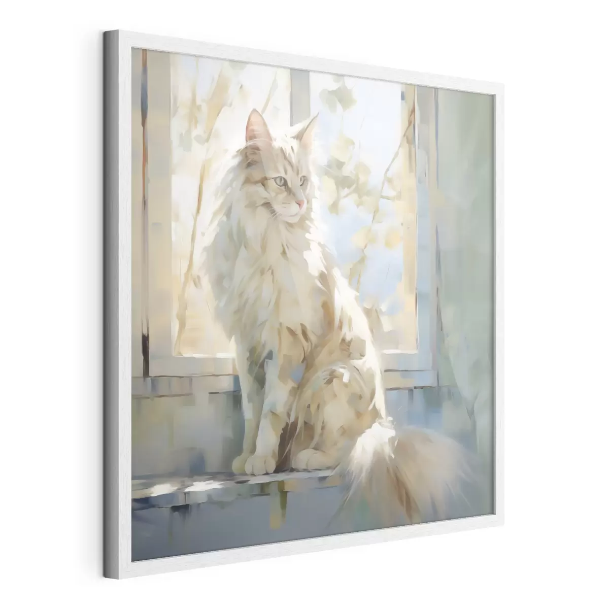 Poster Un chat sur le rebord d'une fenêtre est une imitation d'un tableau f49602
