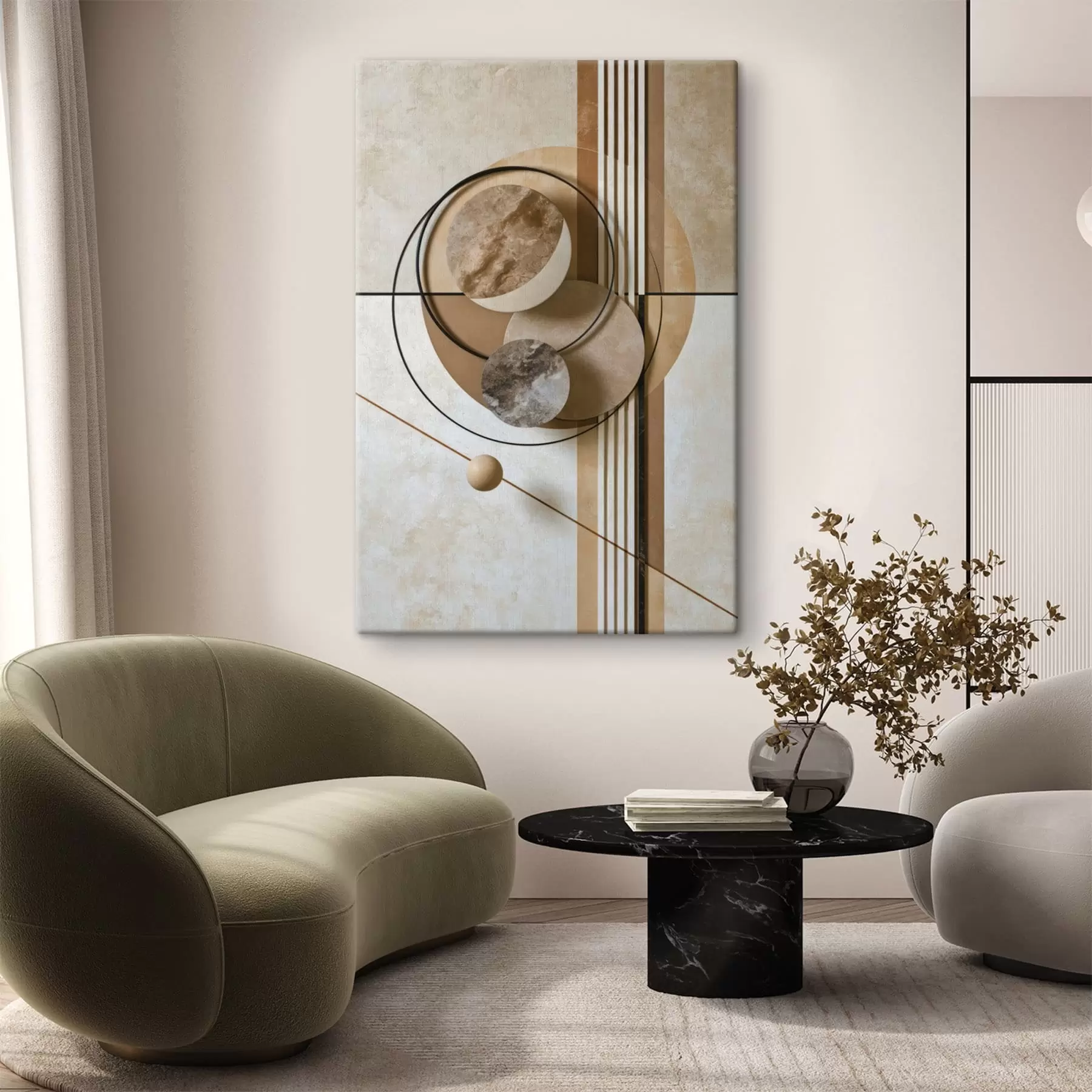 Tableau Une composition avec des cercles s49517